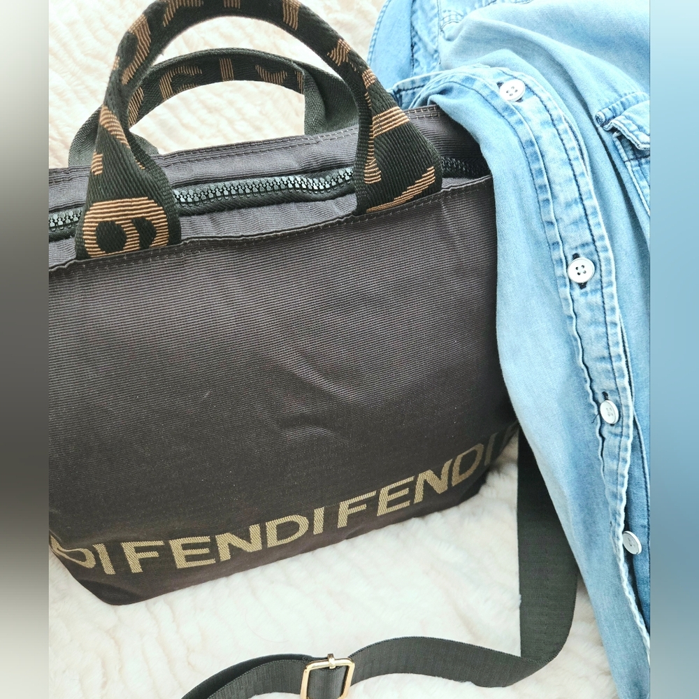 Authentic FENDI Zucca Satchel Crossbody Hobo Laptop Tote Business Breifcase